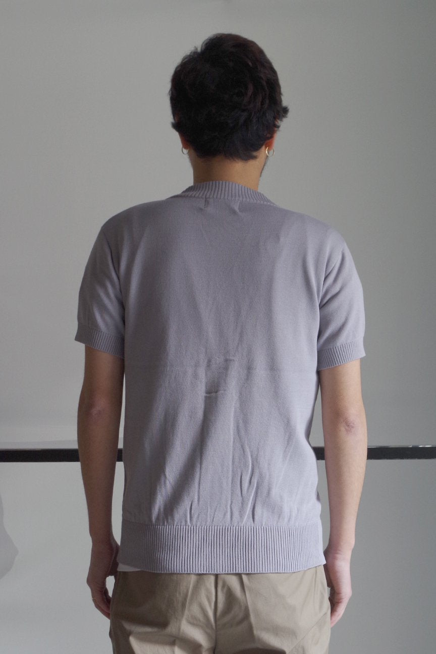 SHORT SLEEVE CARDIGAN / LIGHT GRAY - RAINMAKER KYOTO