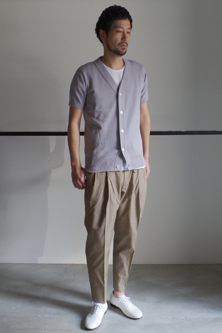 SHORT SLEEVE CARDIGAN / LIGHT GRAY - RAINMAKER KYOTO
