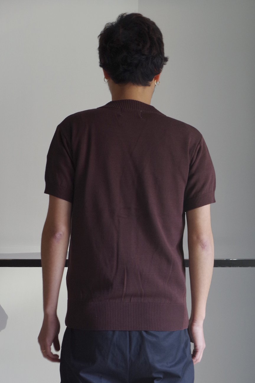 SHORT SLEEVE CARDIGAN / BROWN - RAINMAKER KYOTO