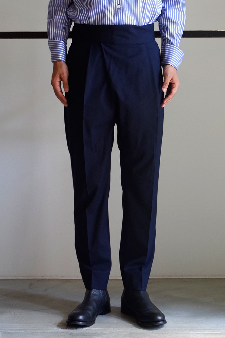 WRAP PANTS/ NAVY - RAINMAKER KYOTO