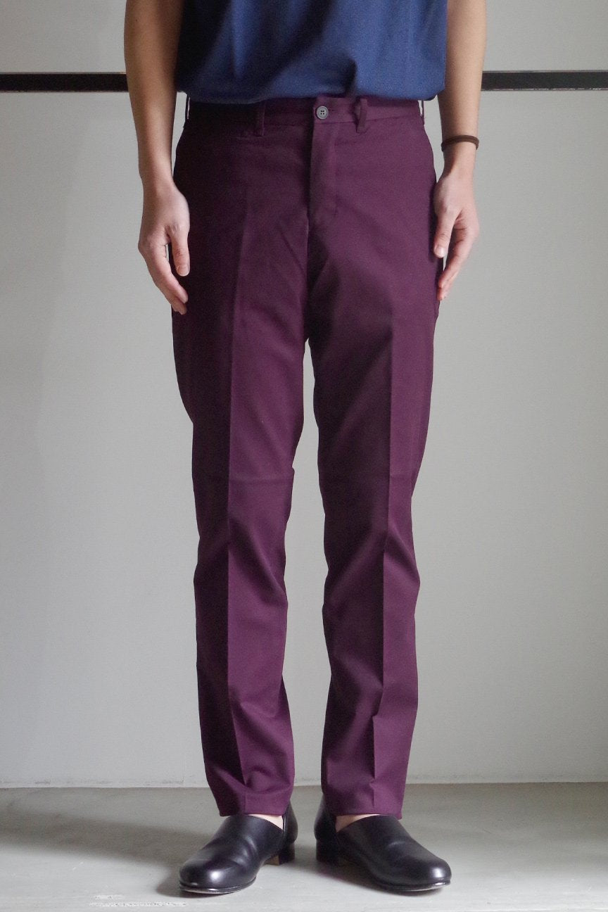 CHINO TROUSERS/ MAROON - RAINMAKER KYOTO