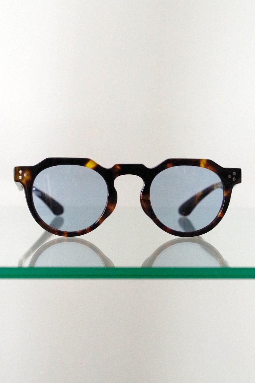 CROWN PANTO / FRAME-DARK HAVANA LENS-NAVY - RAINMAKER KYOTO