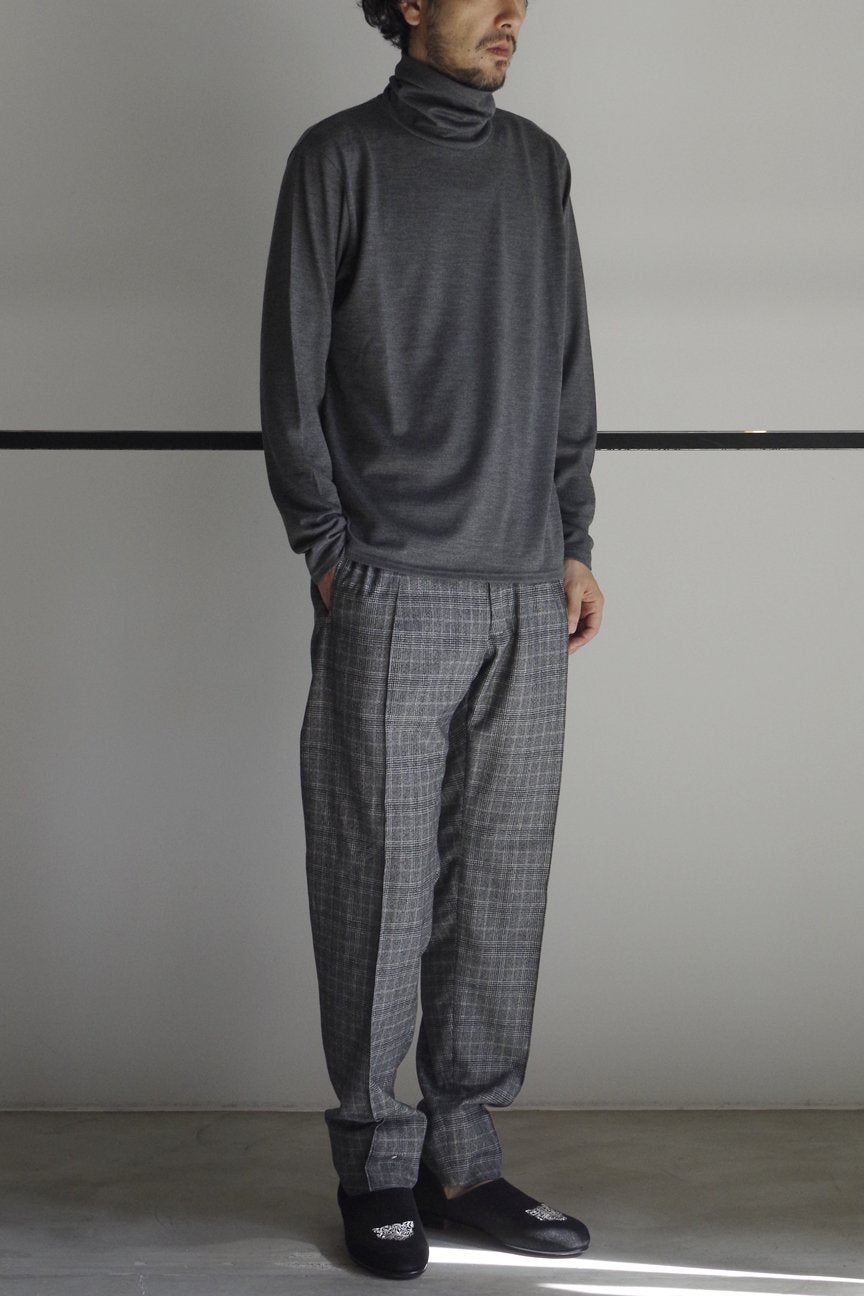 SEAMLESS EASY TROUSERS / GRAY GLEN CHECK - RAINMAKER KYOTO