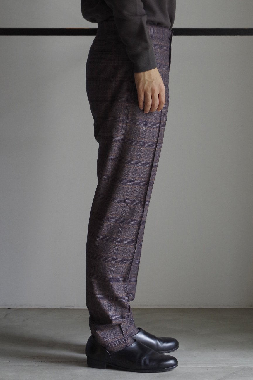 SEAMLESS EASY TROUSERS / NAVY GLEN CHECK - RAINMAKER KYOTO
