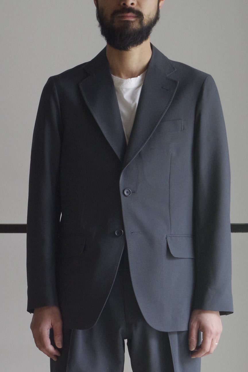 SEERSUCKER SINGLE BREASTED JACKET/ CHACOAL – RAINMAKER KYOTO