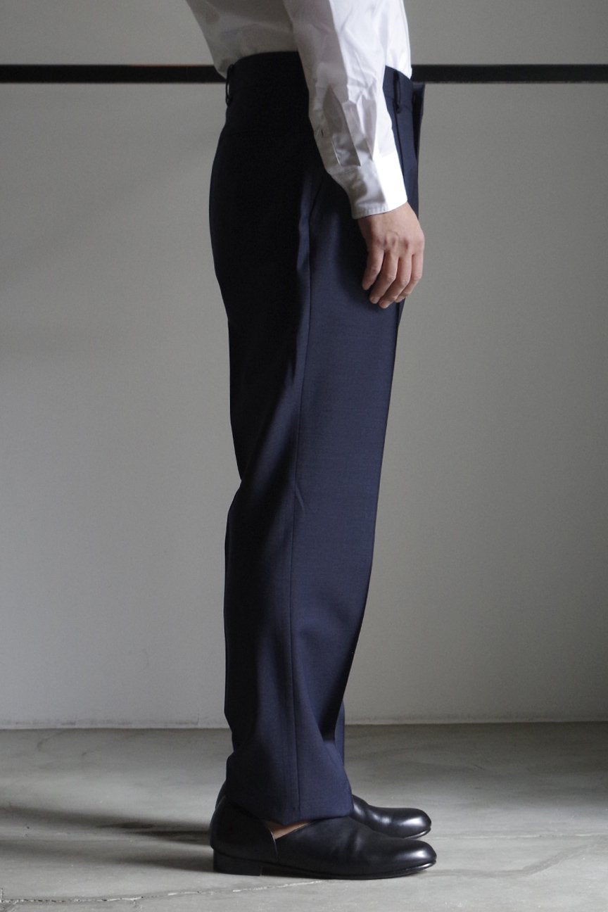 WIDE DOBBY TROUSERS / NAVY - RAINMAKER KYOTO