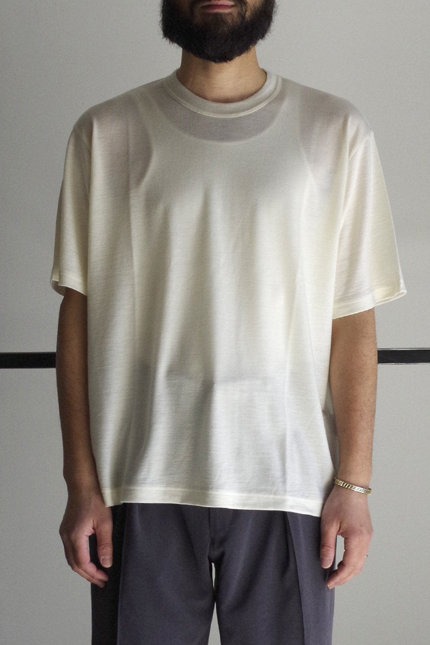 WASHABLE-WOOL T-SHIRT / WHITE – RAINMAKER KYOTO