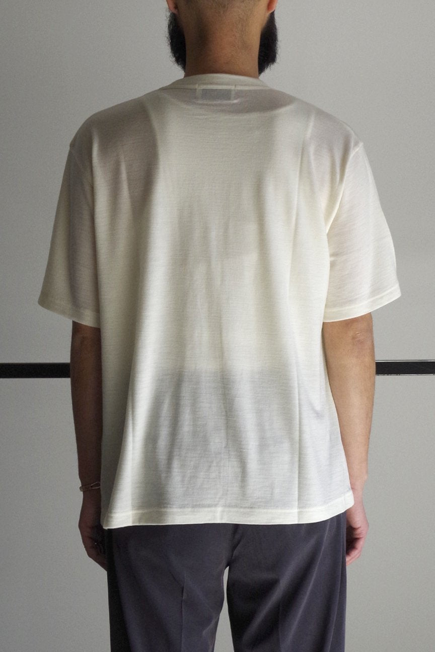 WASHABLE-WOOL T-SHIRT / WHITE - RAINMAKER KYOTO