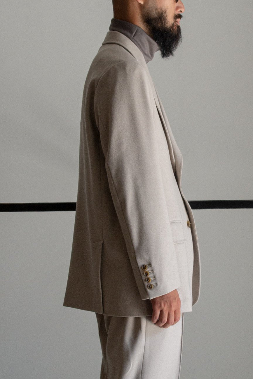 STRETCH SINGLE BREASTED JACKET/ECRU - RAINMAKER KYOTO