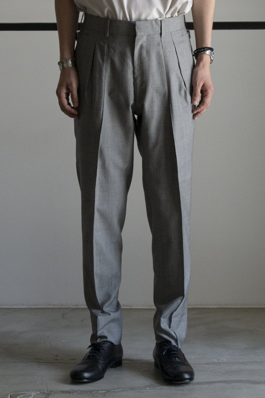 2-PLEATED TROUSERS / CHECK – RAINMAKER KYOTO