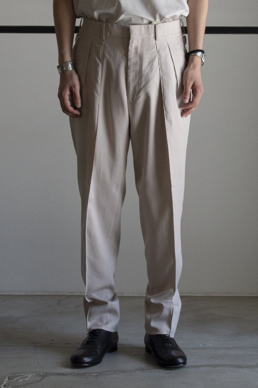 2-PLEATED TROUSERS / ECRU – RAINMAKER KYOTO