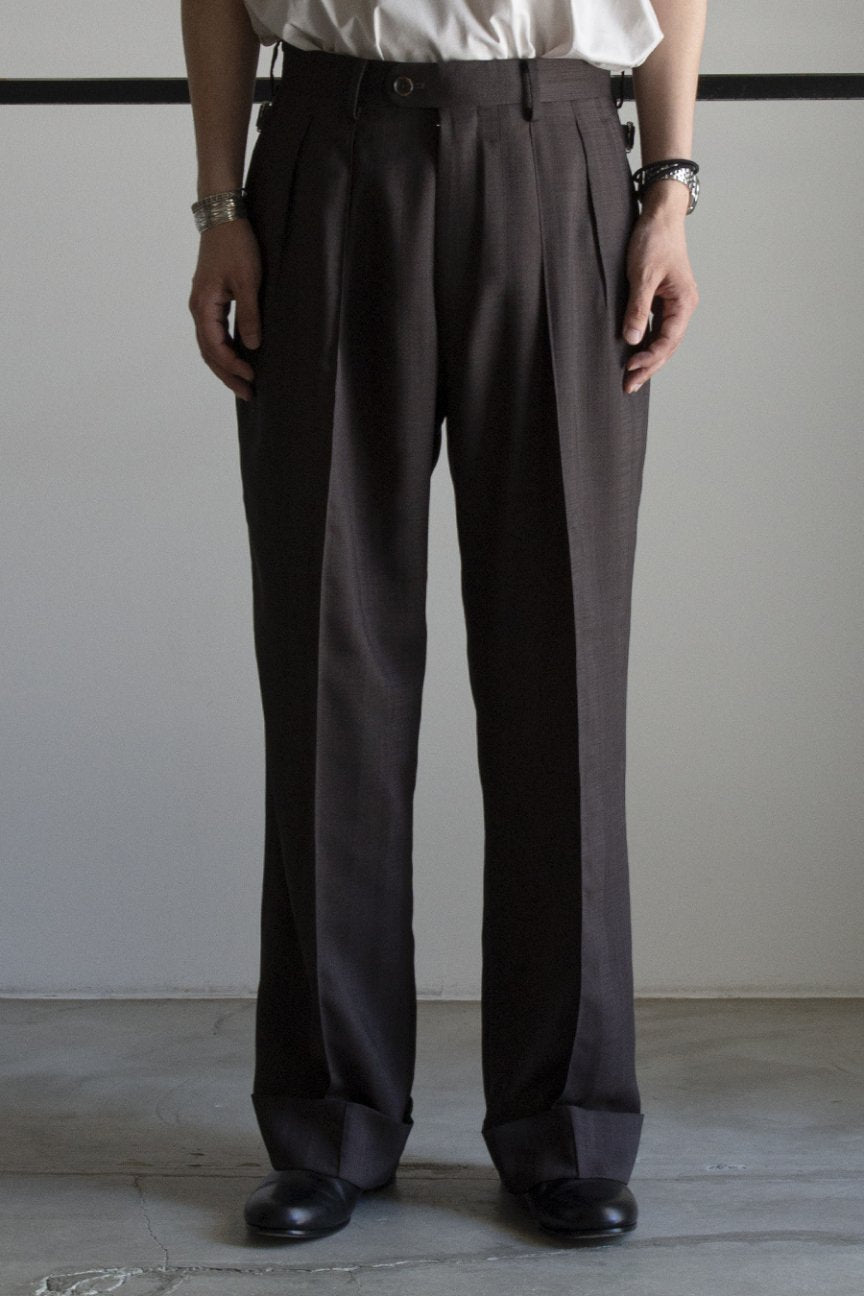 RAINMAKER / SHADOW STRIPE WIDE TROUSERS | aluminiopotiguar.com.br