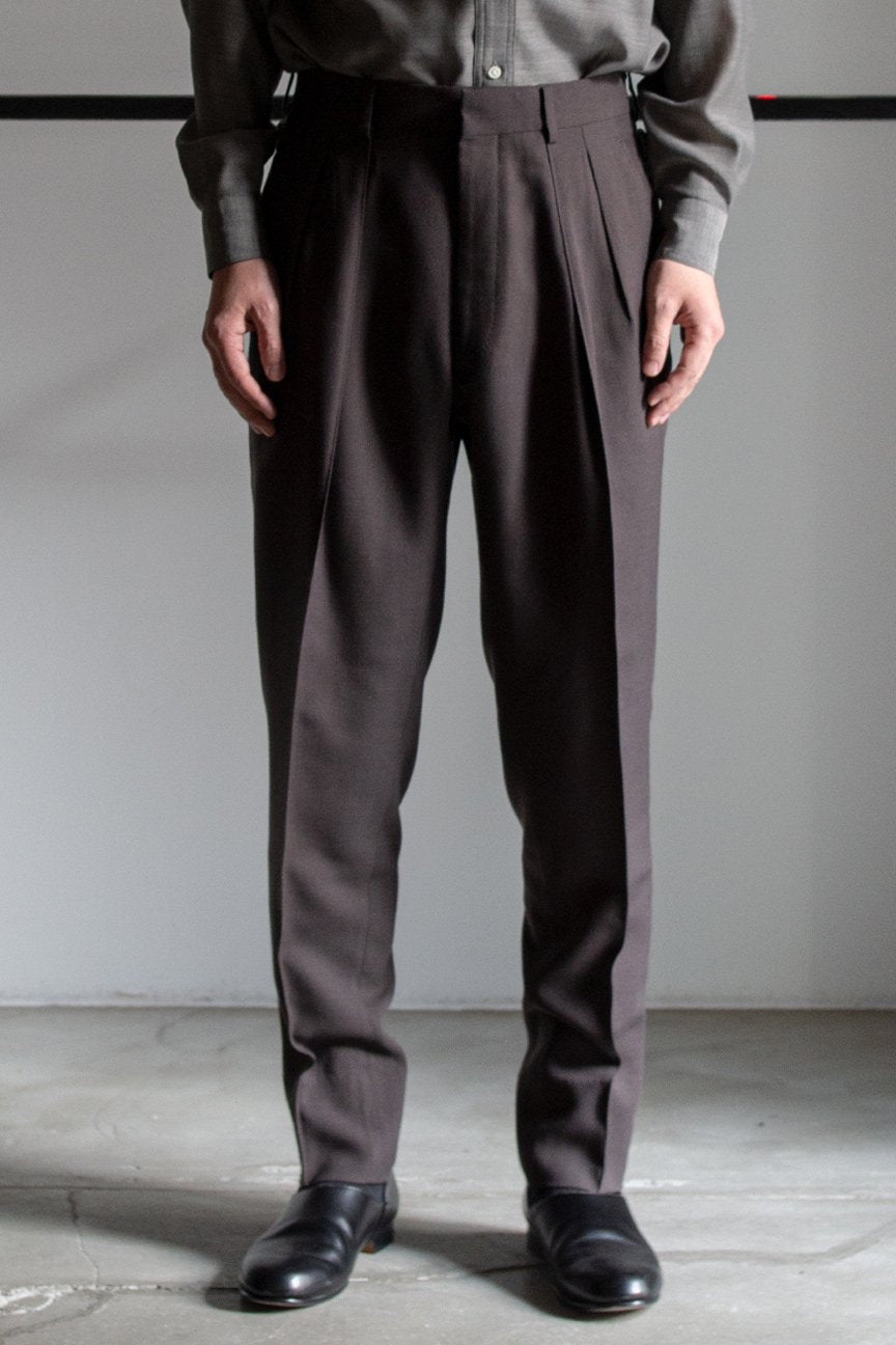 RAINMAKER」2-PLEATED TROUSERS / CHACOAL-