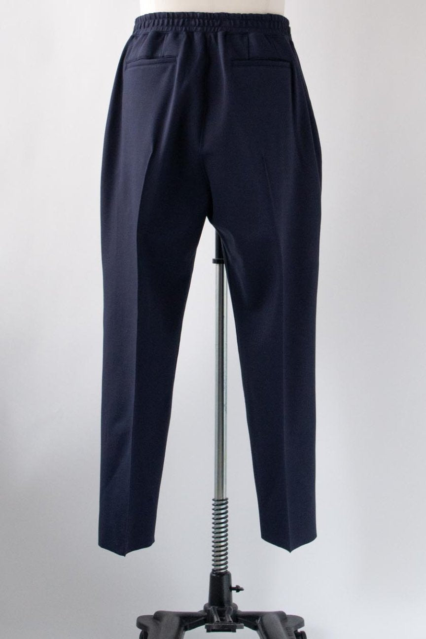 PONTE ROMA PLEATED WIDE TROUSERS / NAVY - RAINMAKER KYOTO