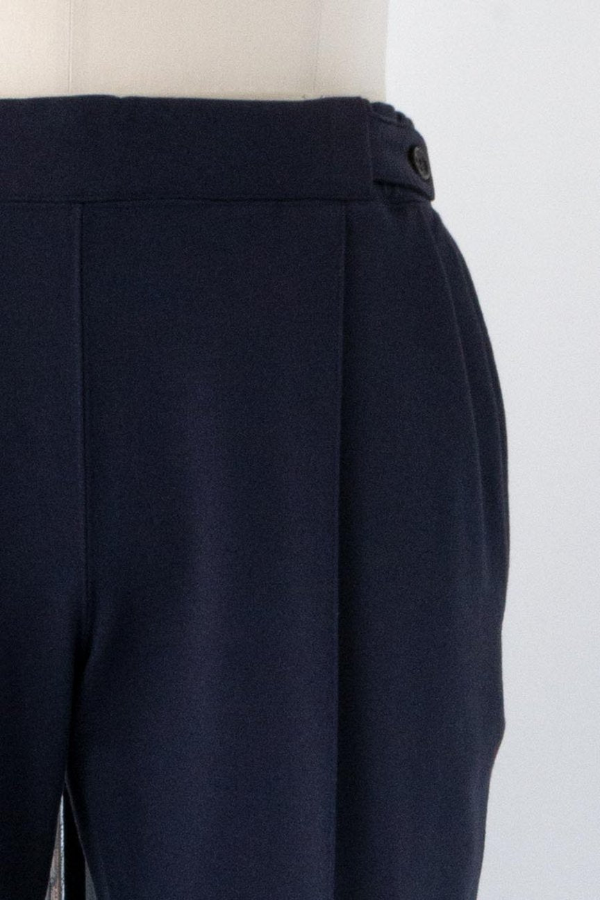 PONTE ROMA PLEATED TROUSERS/ NAVY - RAINMAKER KYOTO