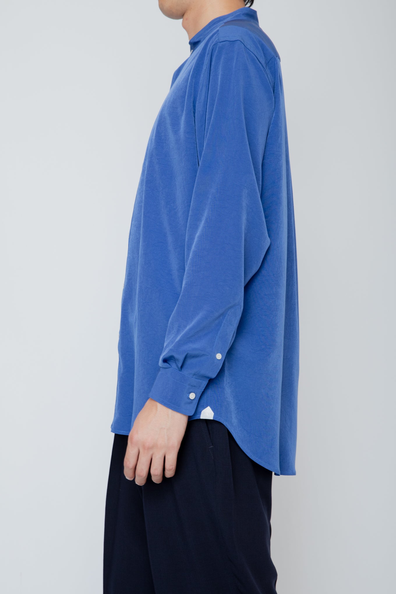 BAND COLLAR SHIRT / BLUE