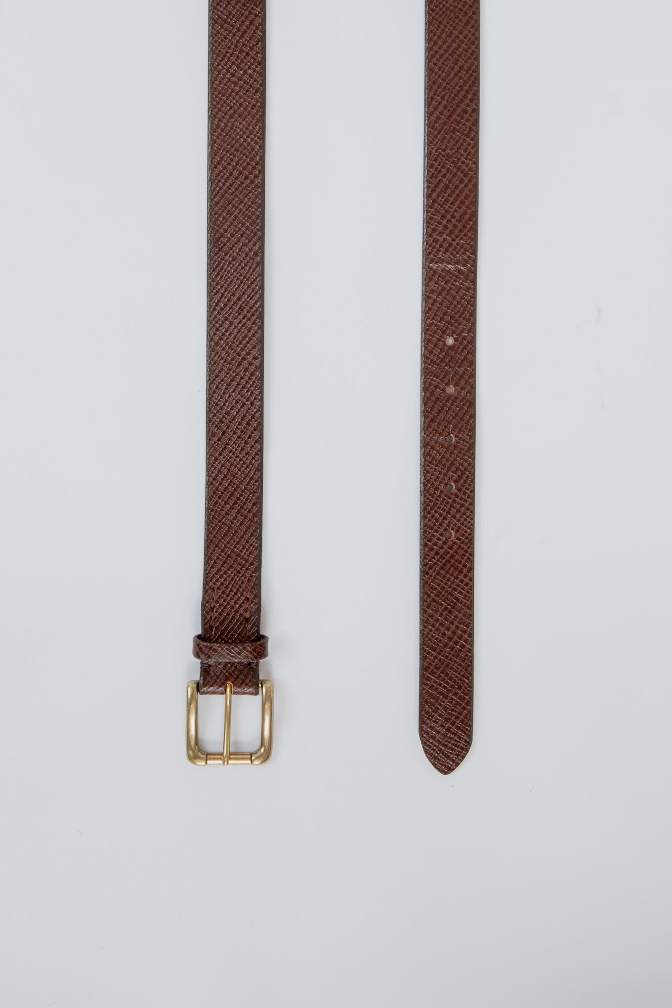 ROLLER BUCKLE BELT/BROWN