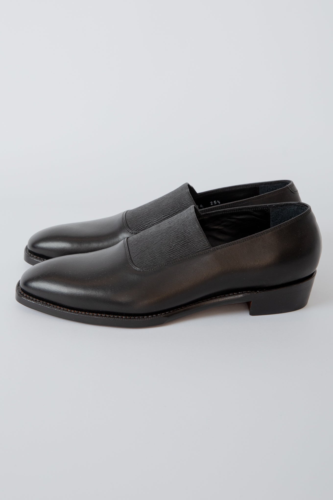 SHIRRING OPERA PUMPS / BLACK SMOOTH