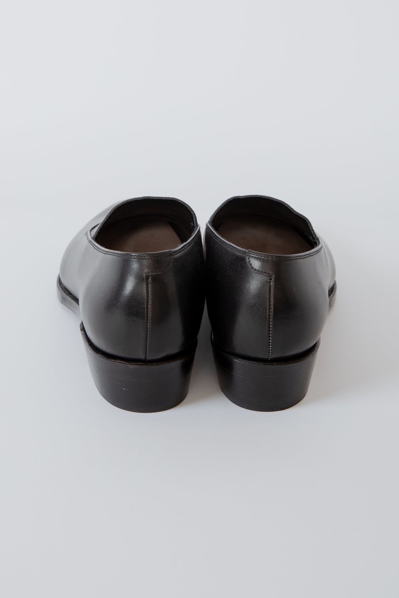 SHIRRING OPERA PUMPS / BLACK SMOOTH