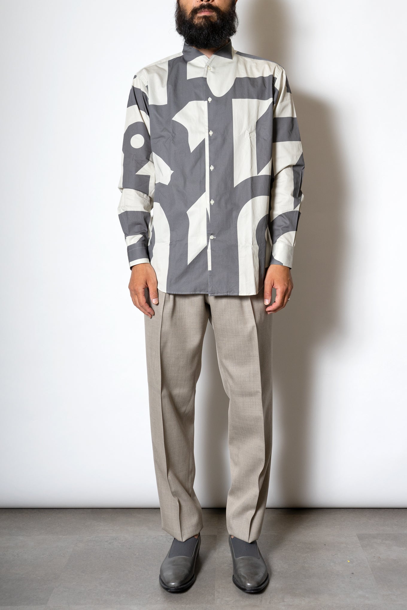 SHAWL COLLAR SHIRT/ZEN GARDEN - RAINMAKER KYOTO