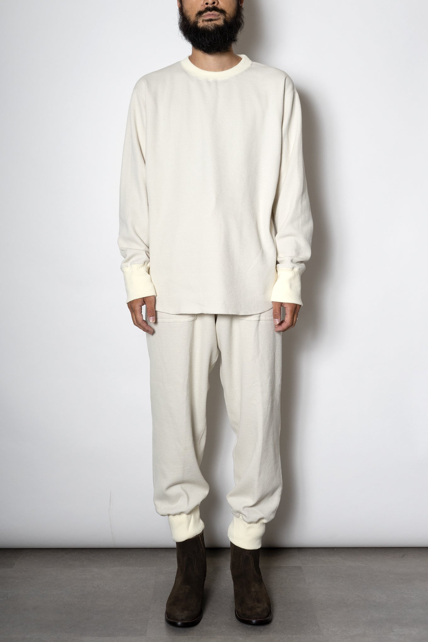 THERMAL CREW NECK SHIRT / IVORY - RAINMAKER KYOTO