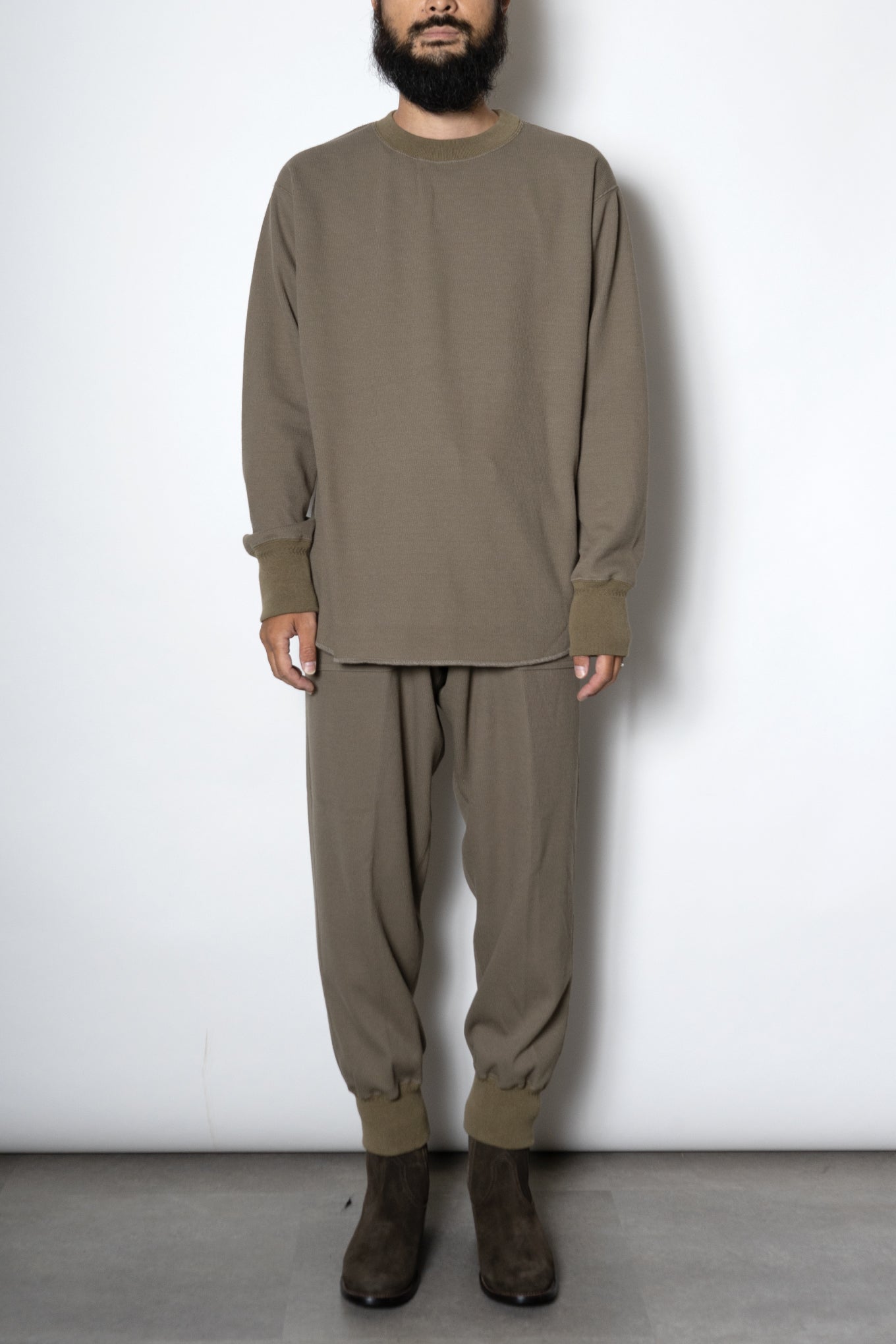 THERMAL CREW NECK SHIRT / KHAKI - RAINMAKER KYOTO