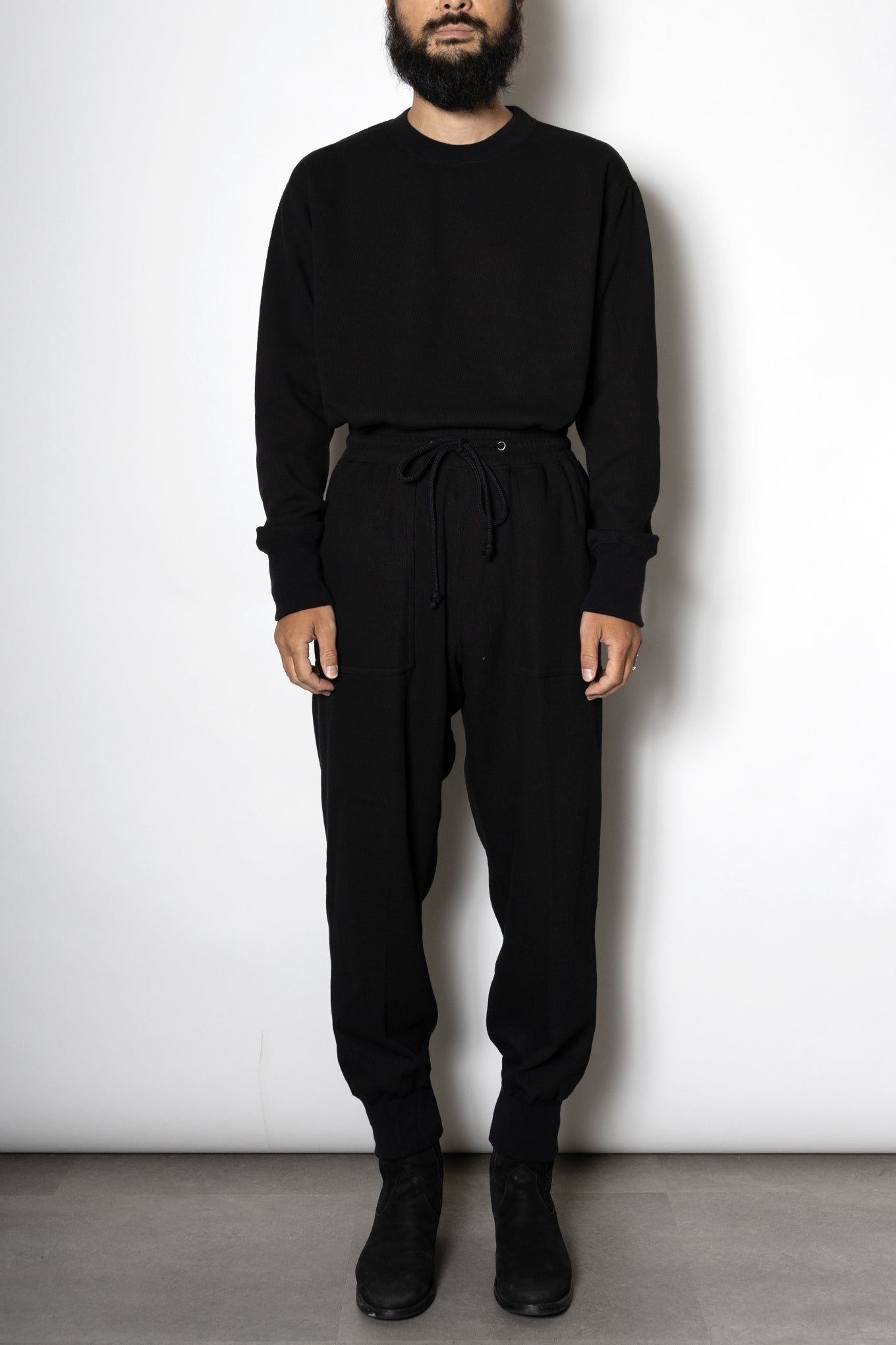 THERMAL EASY PANTS / BLACK - RAINMAKER KYOTO