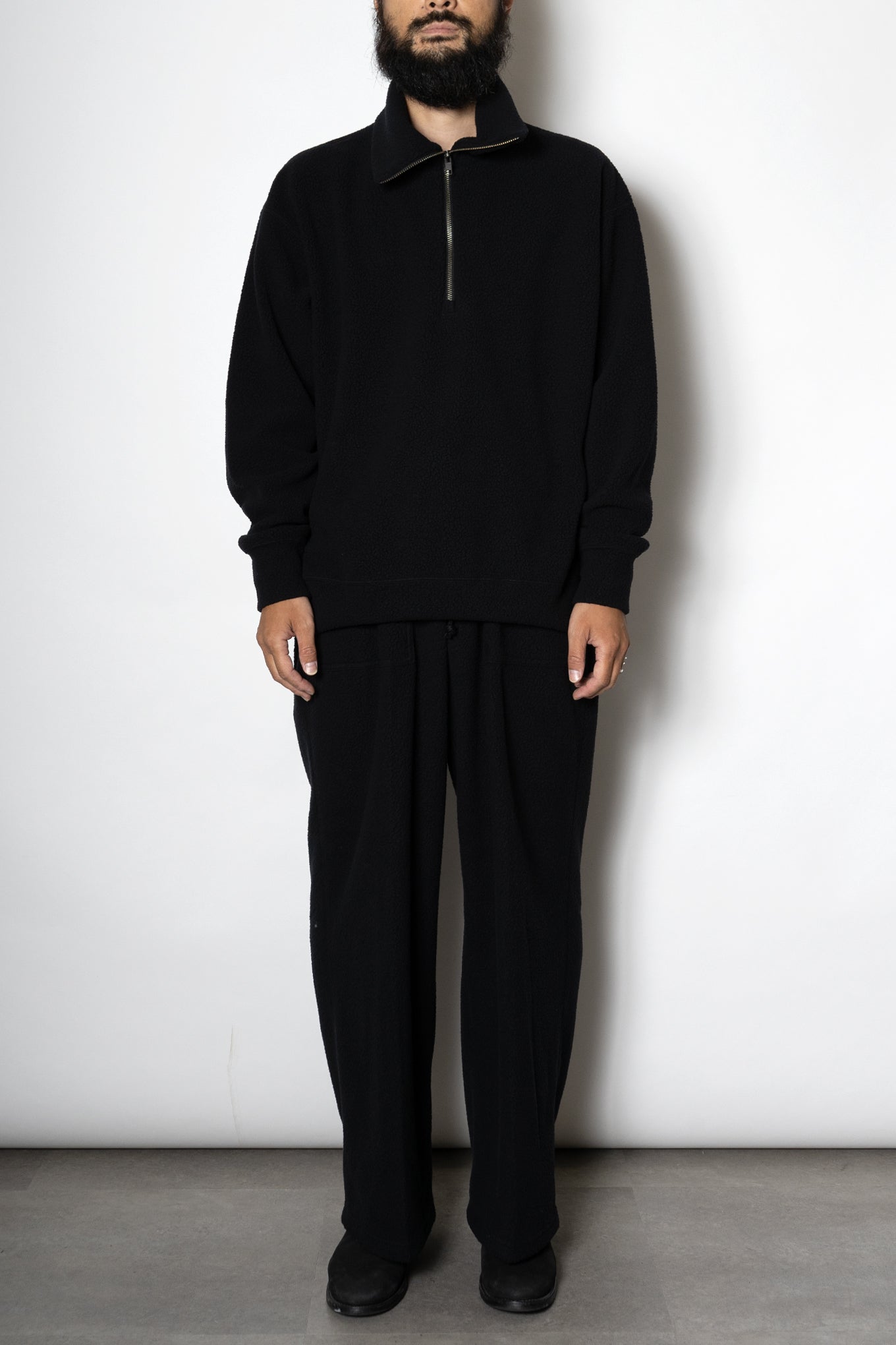 POLARTEC®️HALF ZIP SHIRT / BLACK - RAINMAKER KYOTO