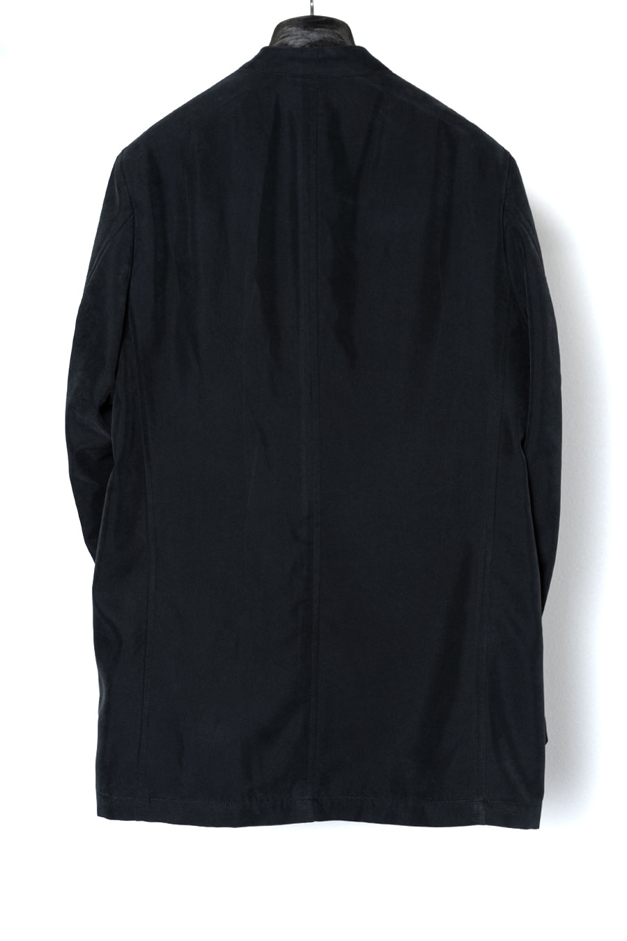PEACH POPLIN OFFICER COLLAR JACKET/FADE BLACK - RAINMAKER KYOTO