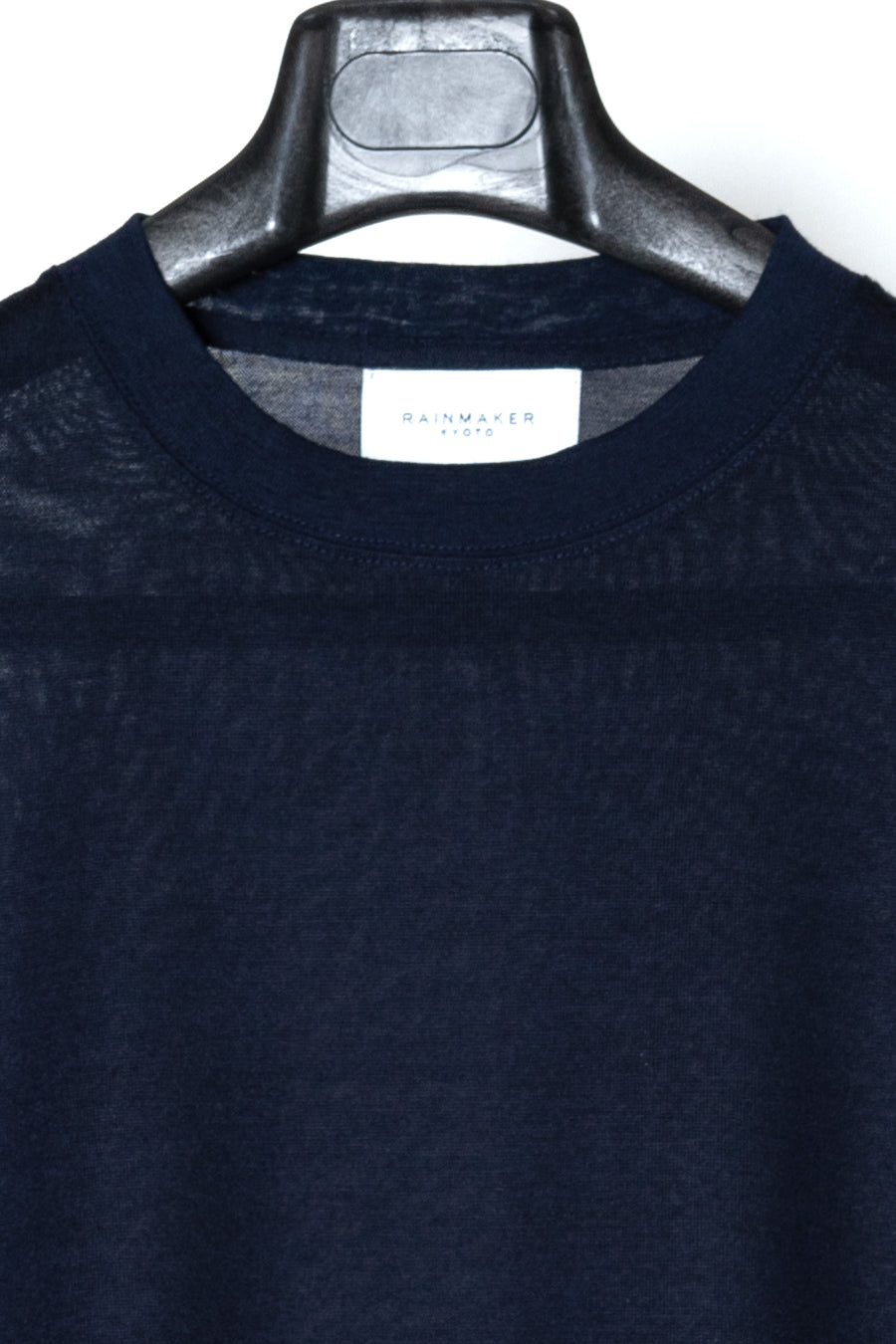 WASHABLE-WOOL CREW NECK SHIRT/NAVY - RAINMAKER KYOTO