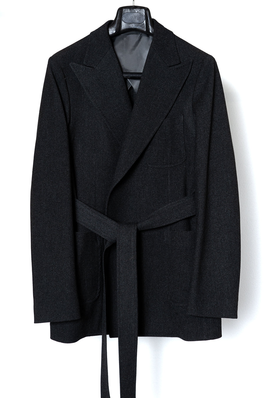 FRENCH TWILL BELTED JACKET / CHARCOAL – RAINMAKER KYOTO