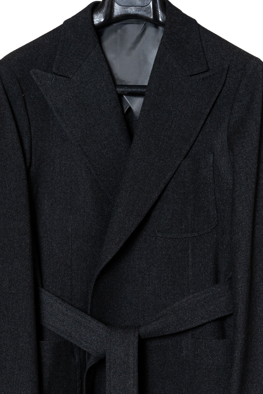 FRENCH TWILL BELTED JACKET / CHARCOAL - RAINMAKER KYOTO