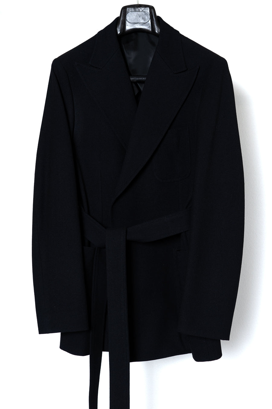 FRENCH TWILL BELTED JACKET / BLACK – RAINMAKER KYOTO