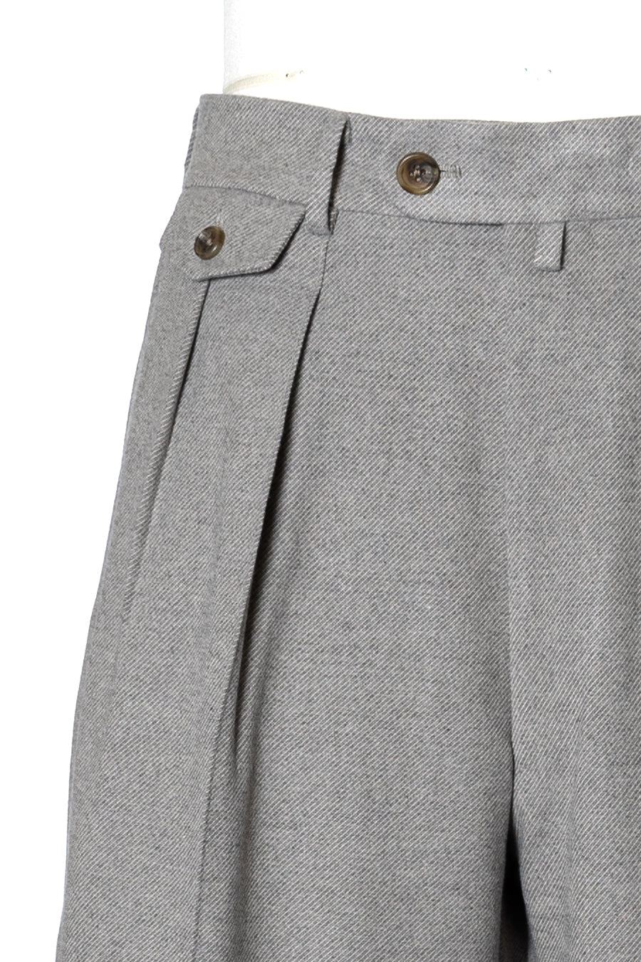 FRENCH TWILL WIDE TROUSERS / NATURAL - RAINMAKER KYOTO