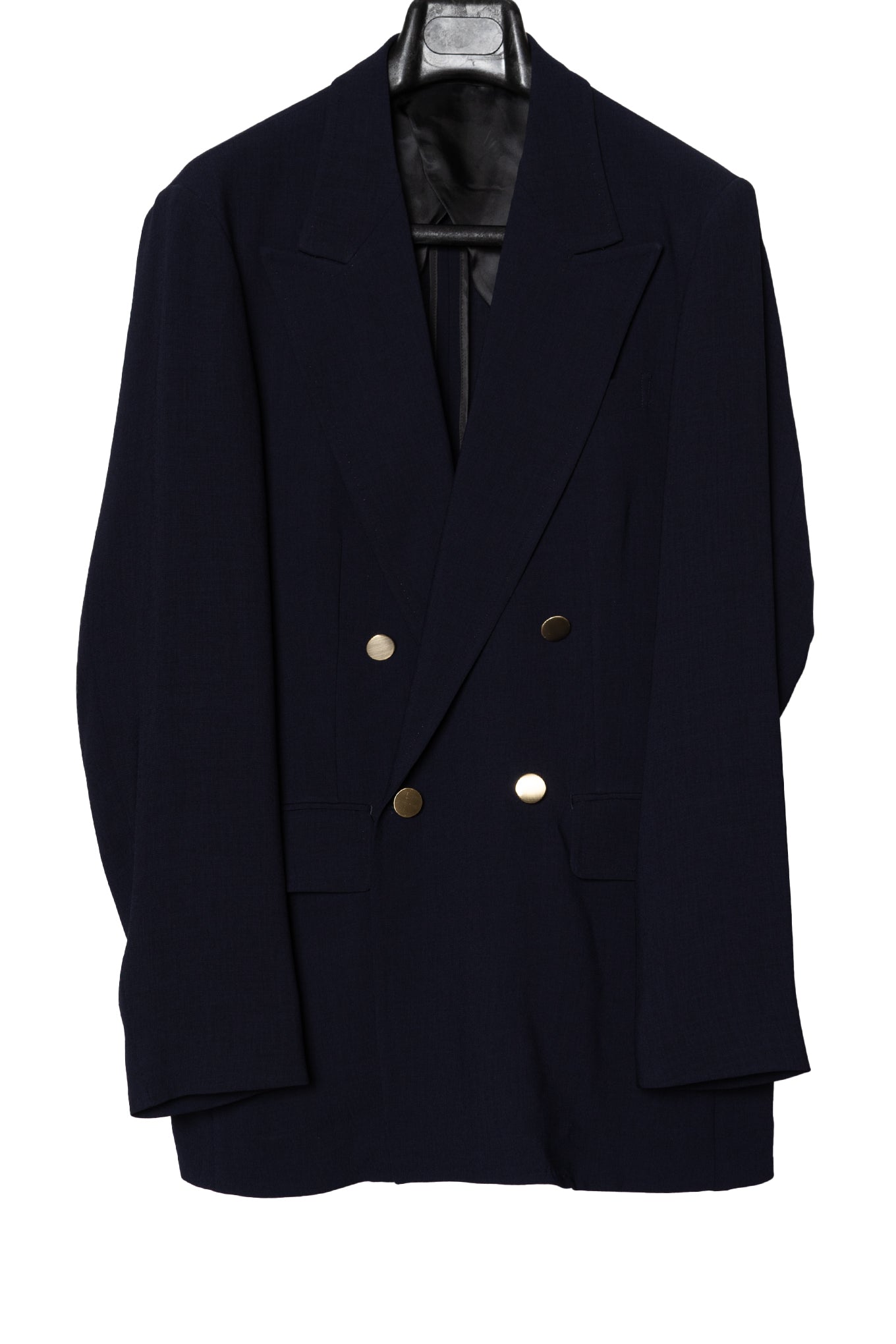 MELANGE TWILL DOUBLE BREASTED JACKET /NAVY – RAINMAKER KYOTO