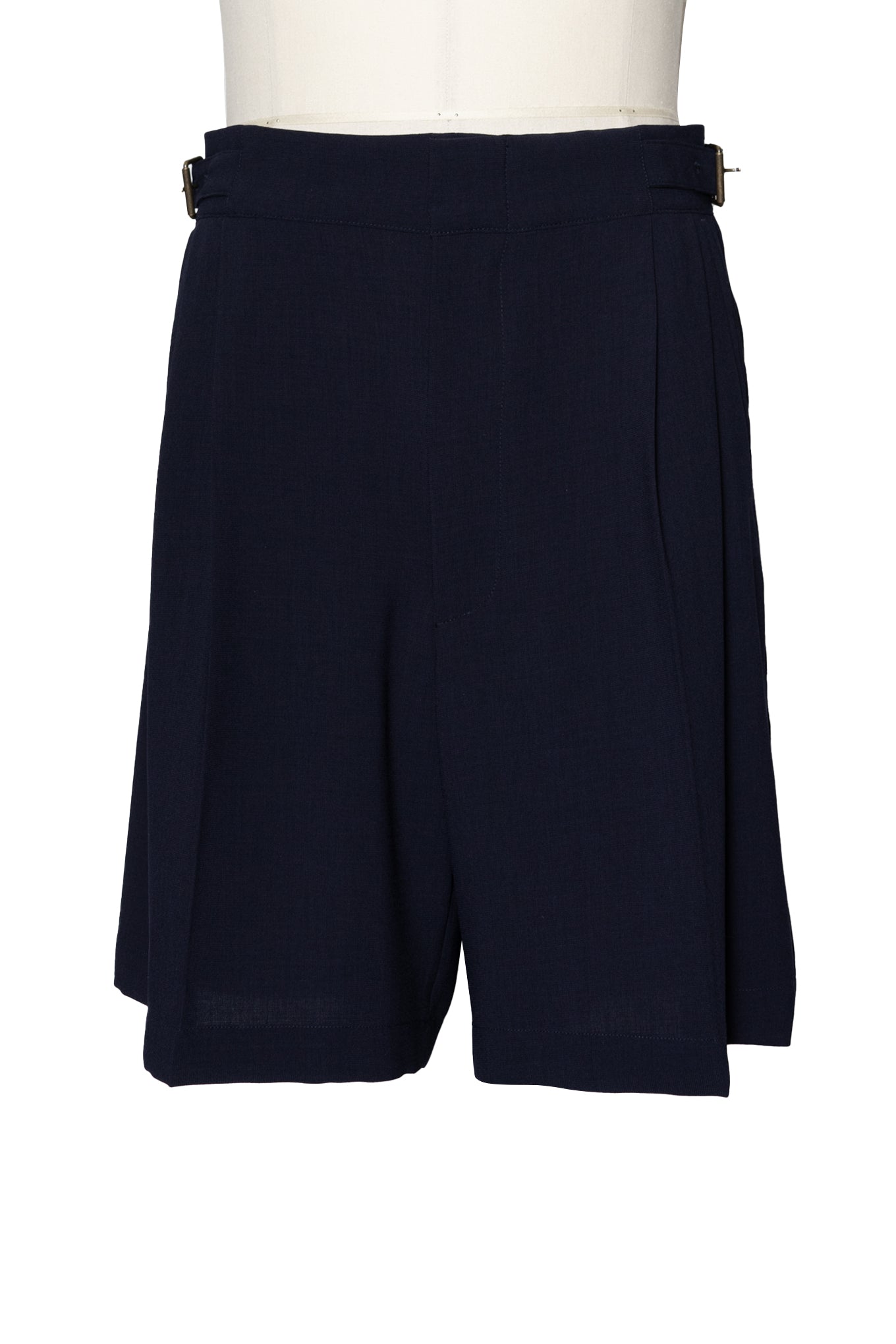 MELANGE TWILL SIDE BELTED SHORTS/NAVY