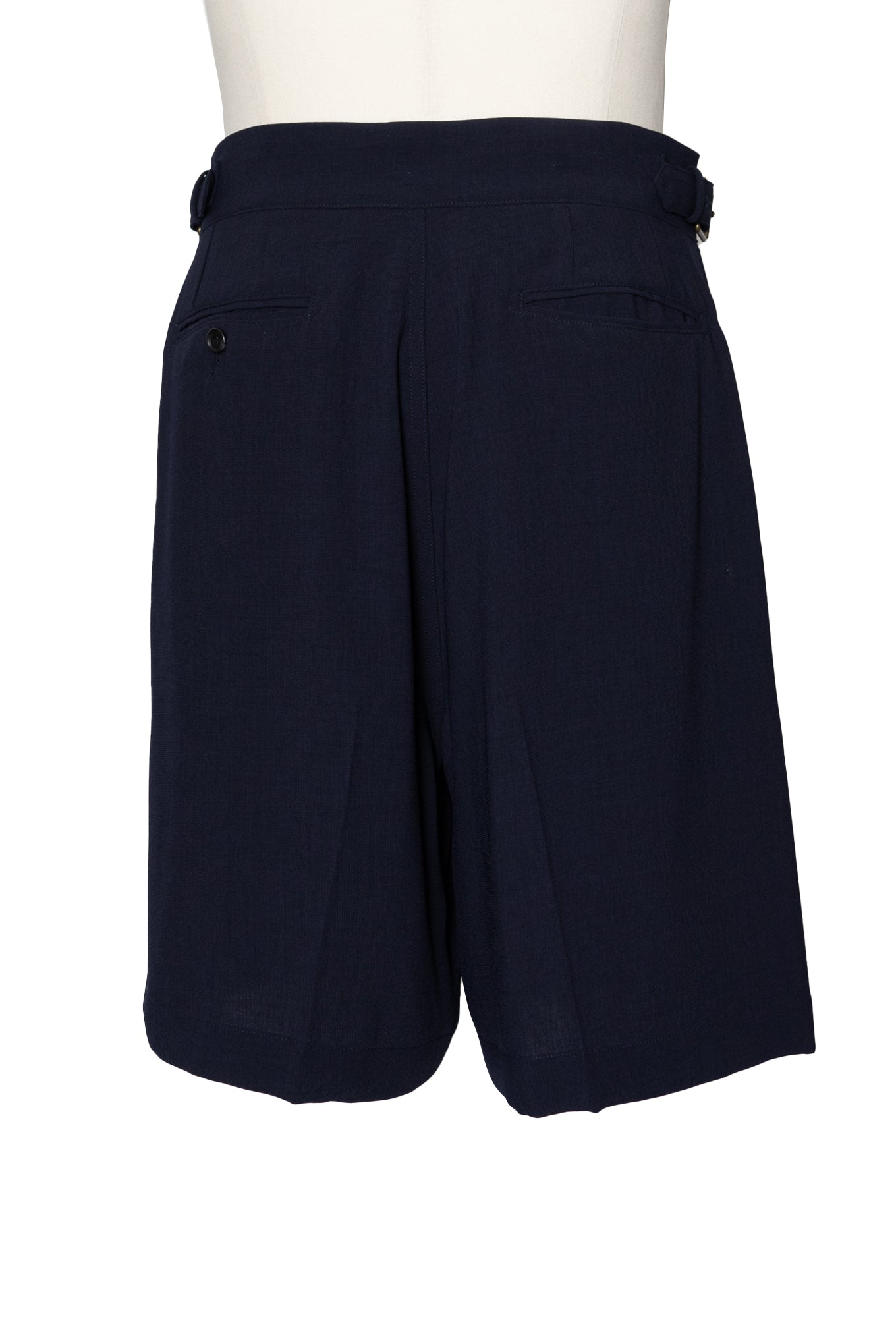 MELANGE TWILL SIDE BELTED SHORTS/NAVY