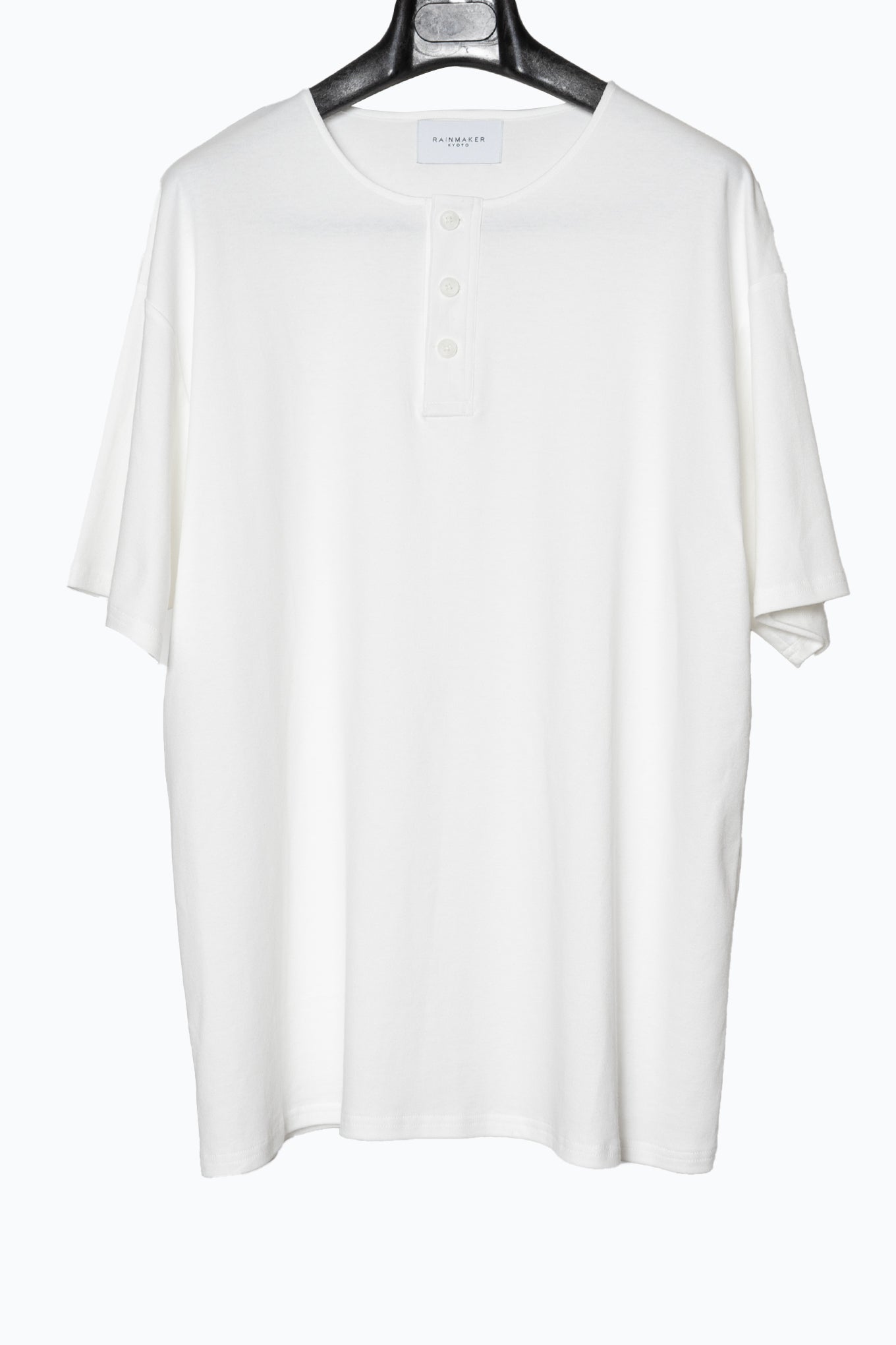 HENLEY-NECK T-SHIRT/WHITE