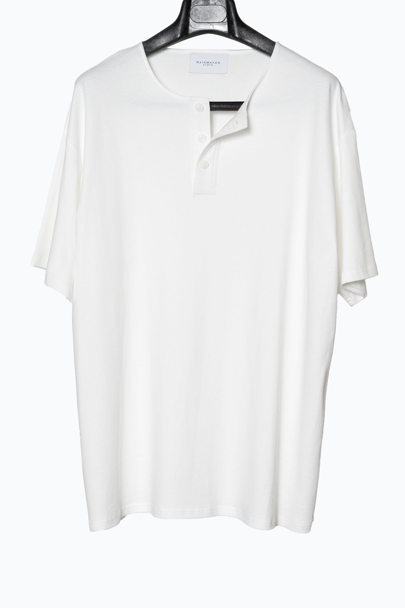 HENLEY-NECK T-SHIRT/WHITE