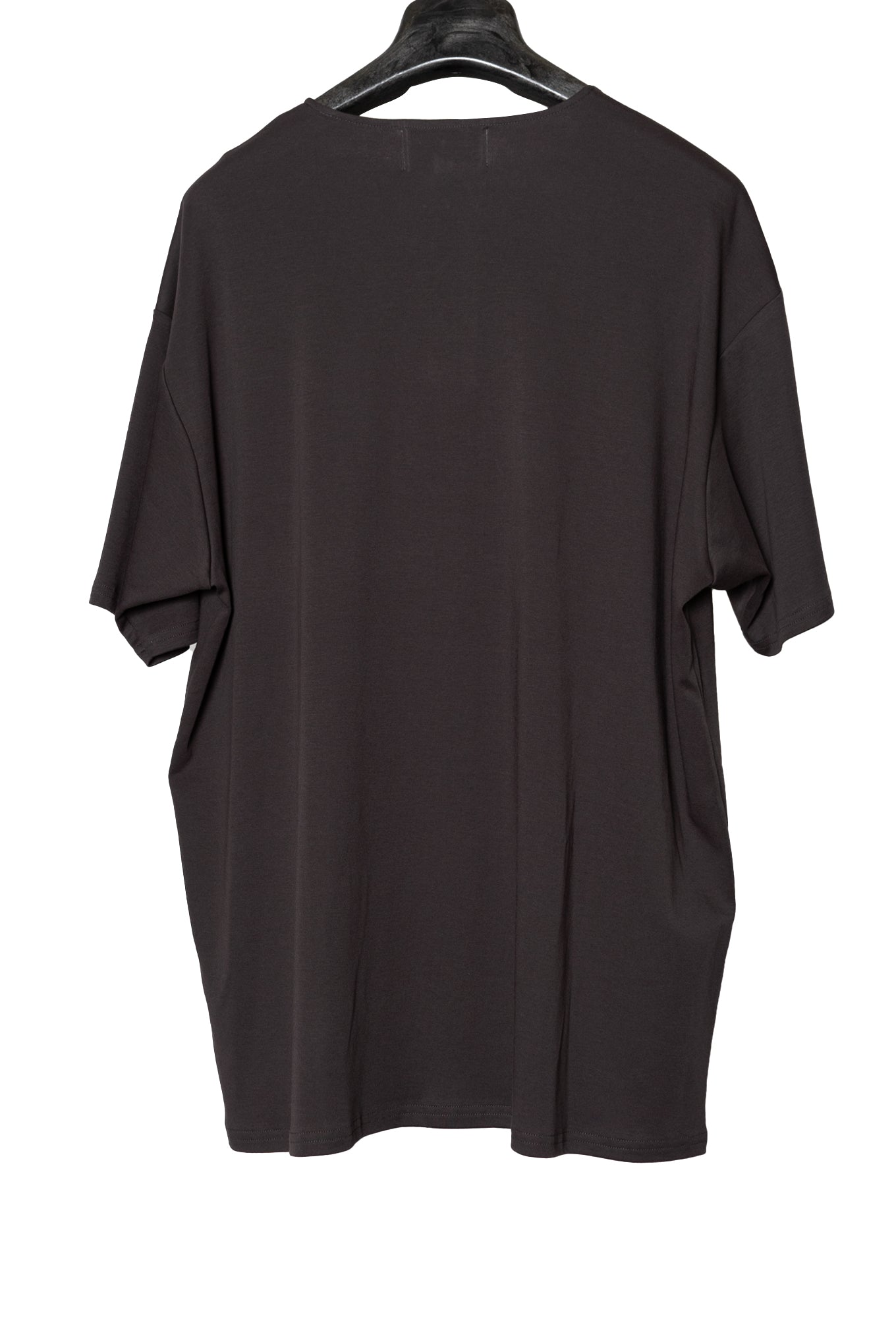 HENLEY-NECK T-SHIRT/CHARCOAL