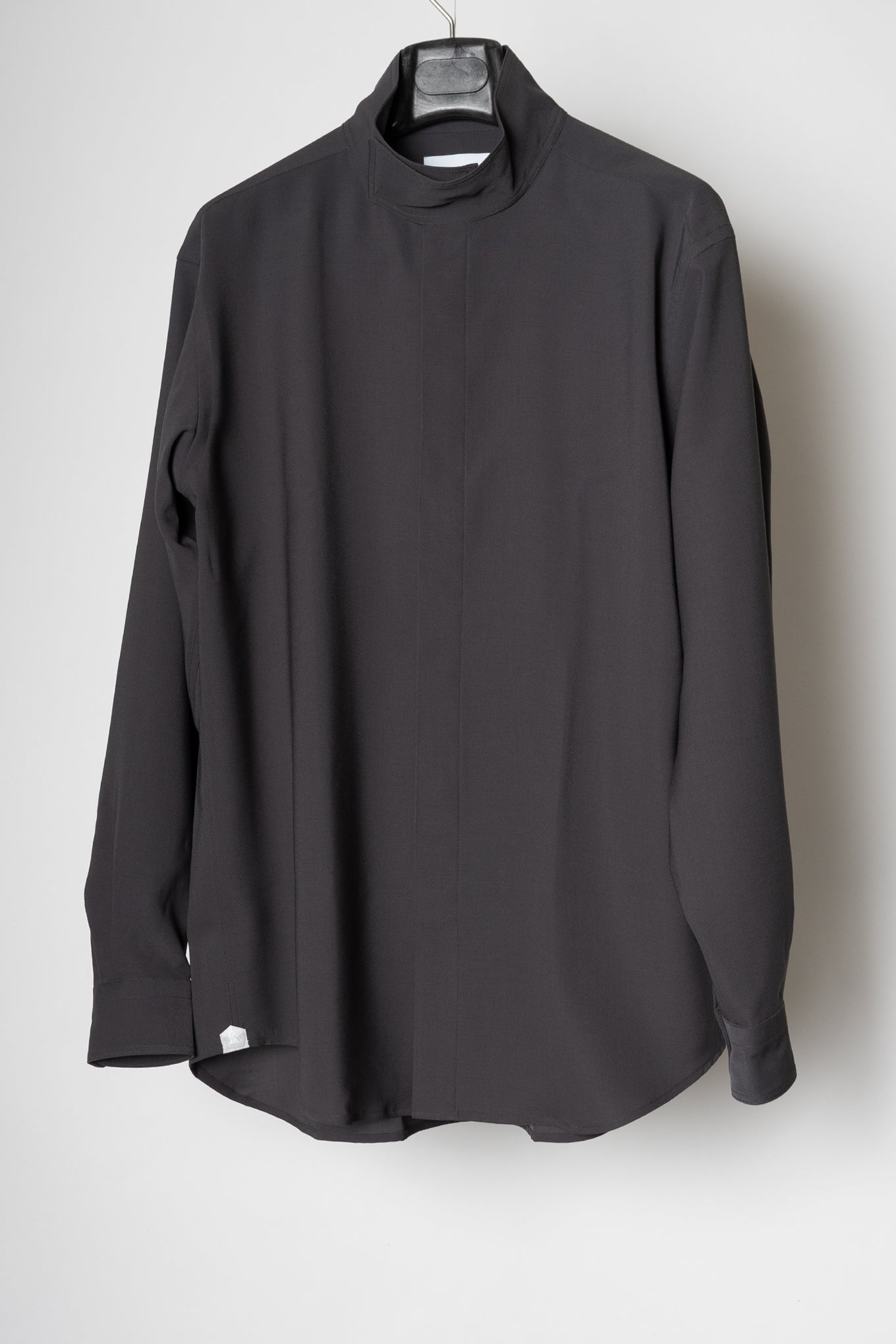 HIGH NECK COLLAR SHIRT / CHARCOAL – RAINMAKER KYOTO