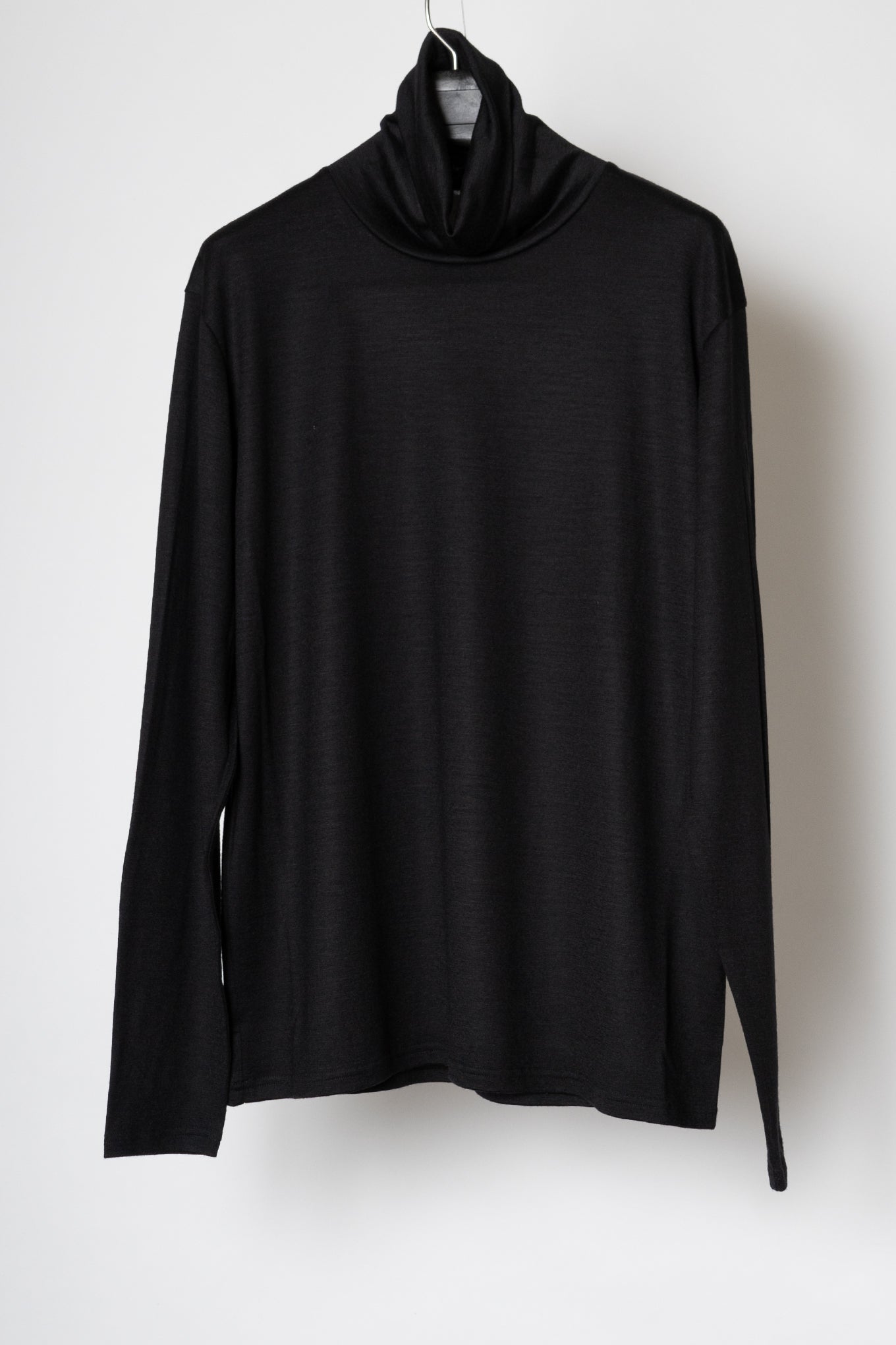 WASHABLE WOOL HIGH NECK SHIRT / BLACK – RAINMAKER KYOTO