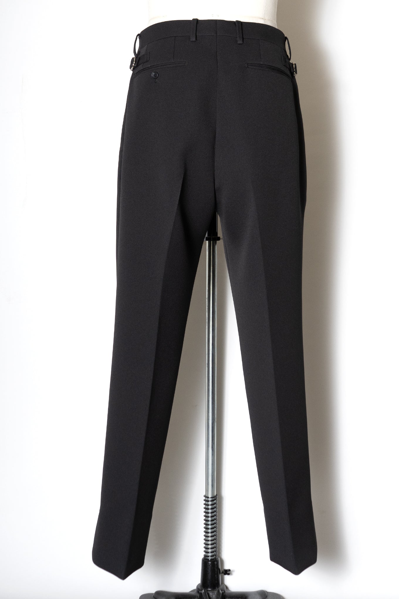 TRIPLE CLOTH WIDE TROUSERS / BLACK