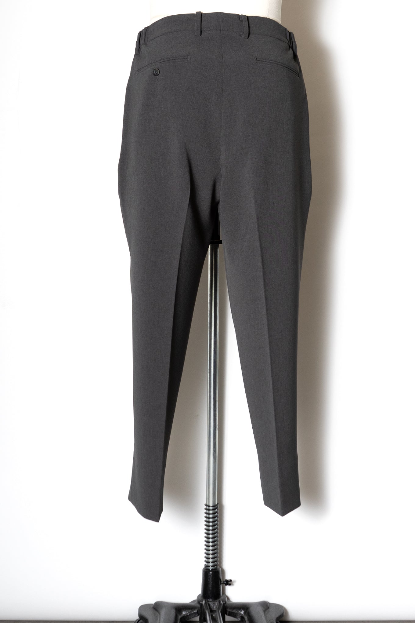 DOUBLE CLOTH SHIRRING TROUSERS / SLATE GRAY
