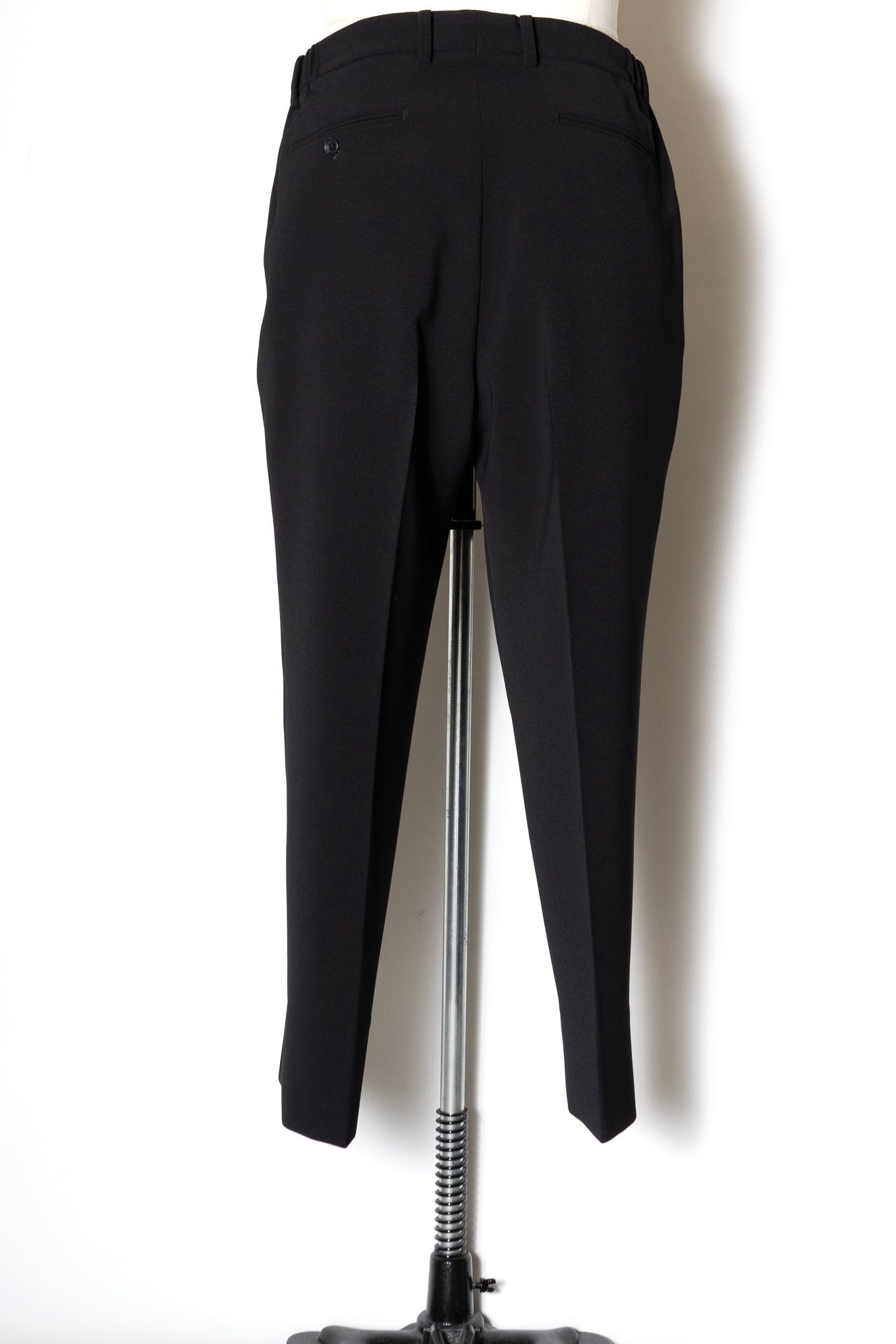 DOUBLE CLOTH SHIRRING TROUSERS / BLACK