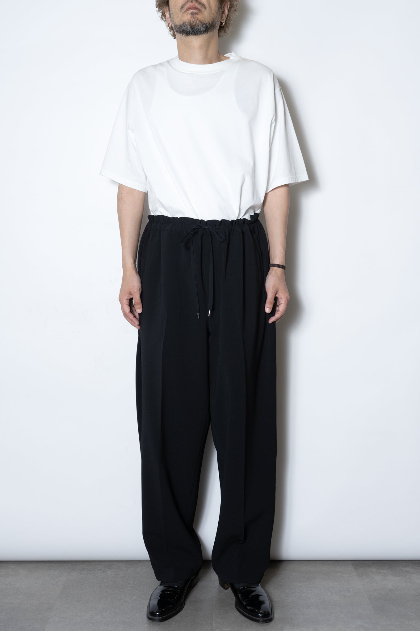 DOUBLE CLOTH DOUGI PANTS / BLACK