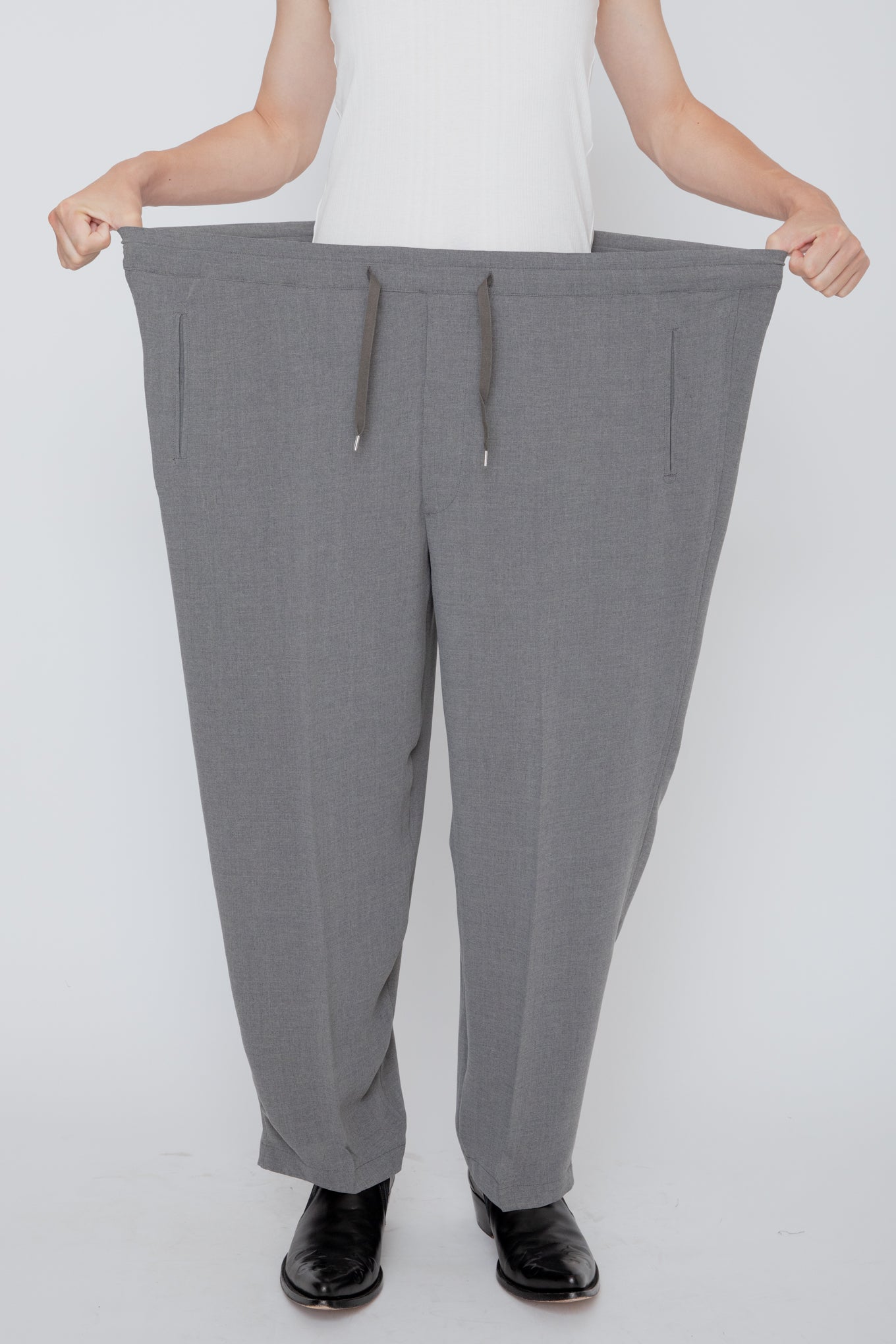 MELANGE TWILL DOUGI PANTS / TOP GRAY
