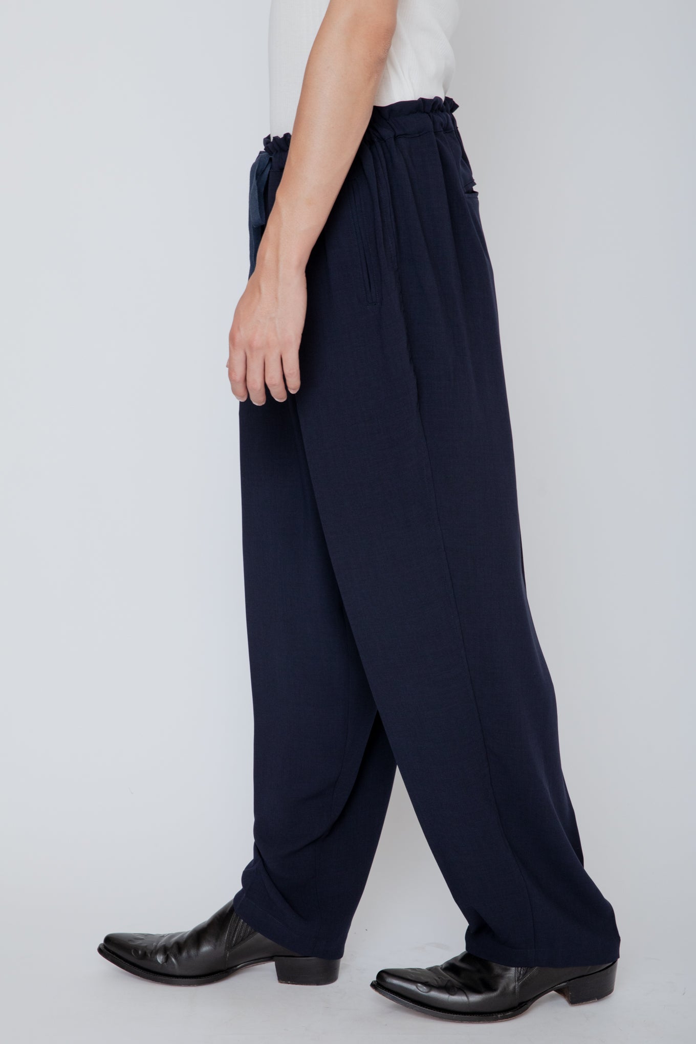 MELANGE TWILL DOUGI PANTS / NAVY