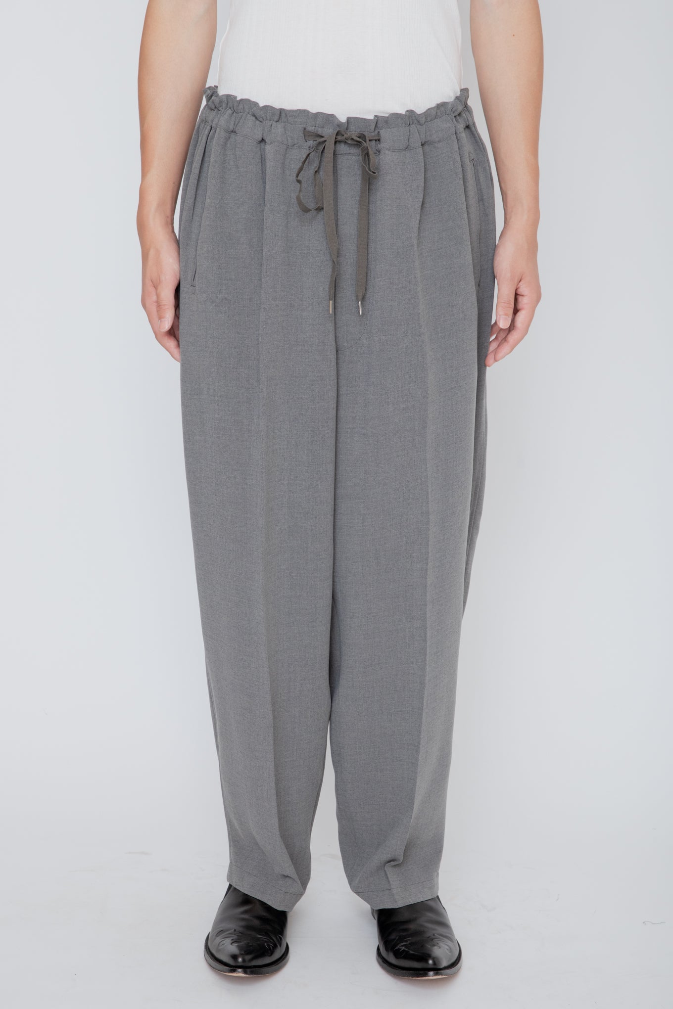 MELANGE TWILL DOUGI PANTS / TOP GRAY