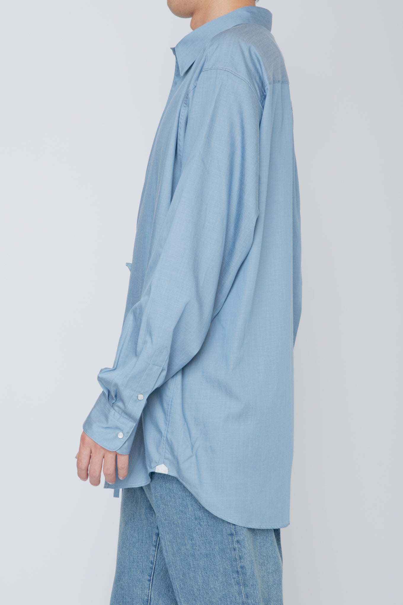 REGULAR COLLAR DOUGI SHIRT / LIGHT INDIGO